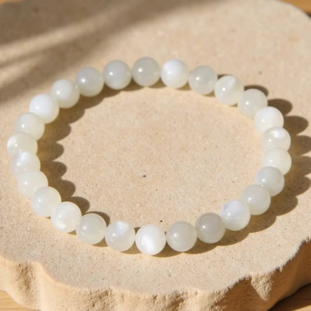 Bracelet en perles de Pierre de Lune - Voile d’Aurore