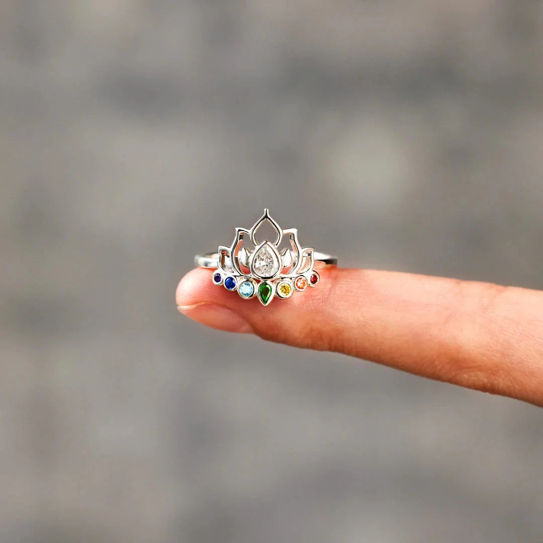 Bague "Lotus des Chakras" en Argent