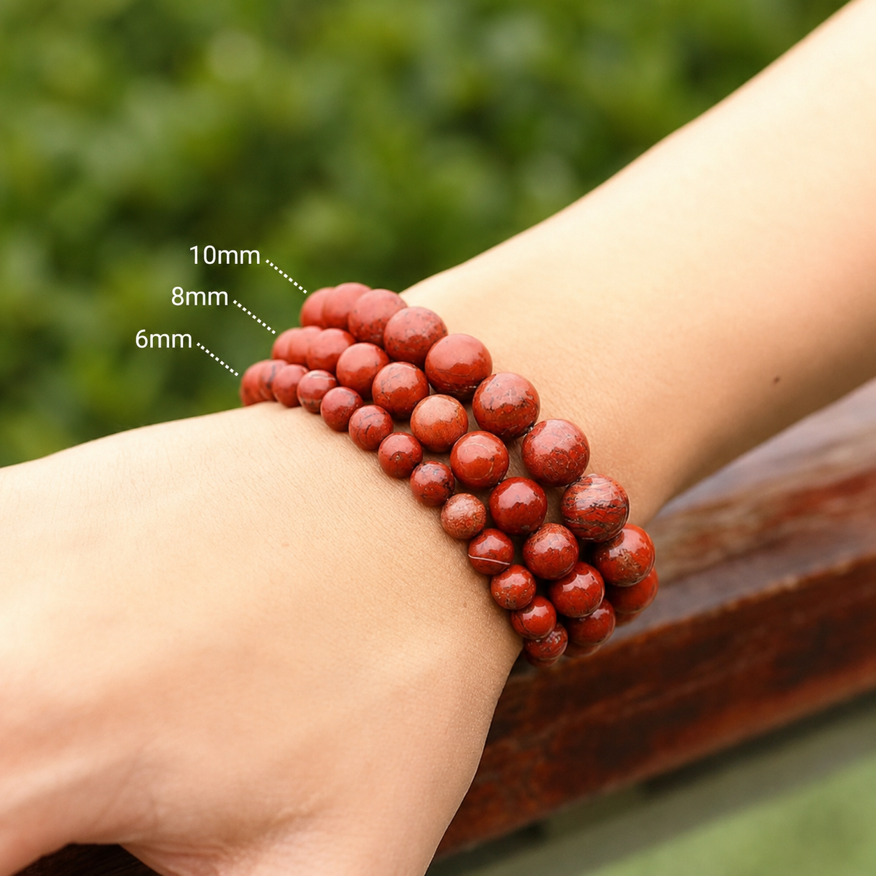 Bracelet en Jaspe Rouge - Vitalité