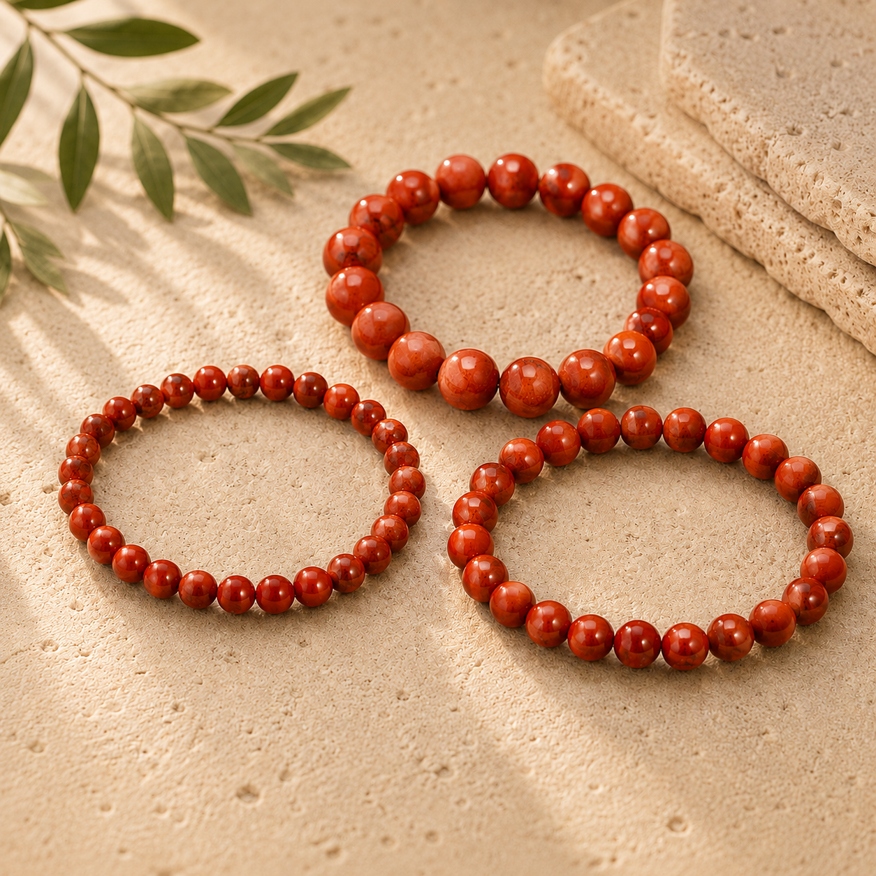 Bracelet en Jaspe Rouge - Vitalité