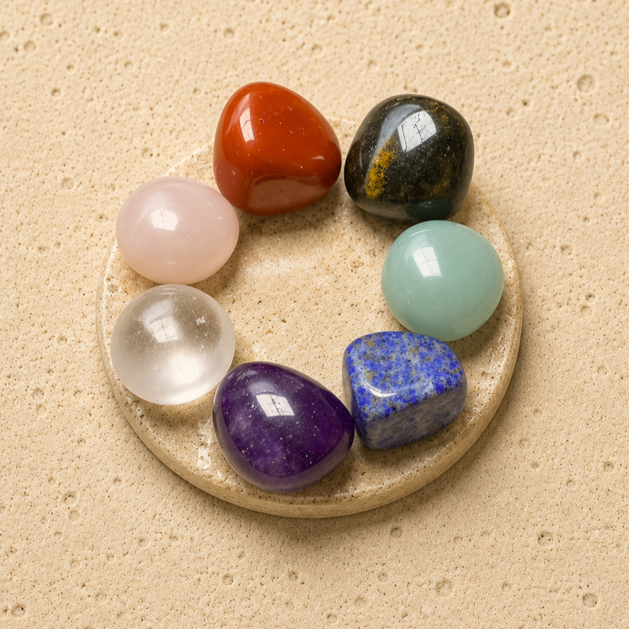 Reiki Chakras - Coffret 7 Pierres Polies