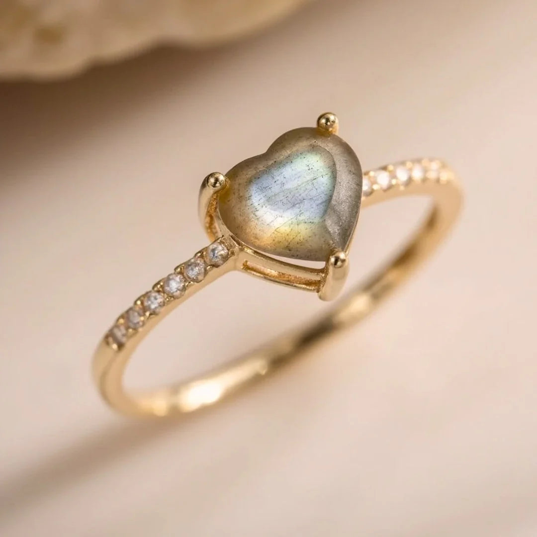 Bague "Cœur Astral" en Labradorite & Argent