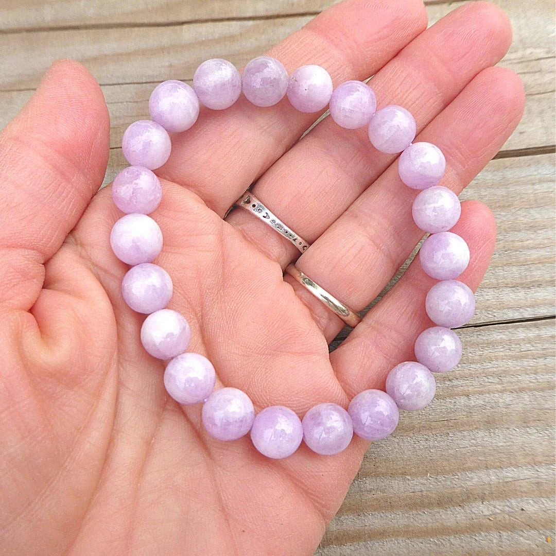 Bracelet en perles de Kunzite Naturelle - Murmure du Coeur