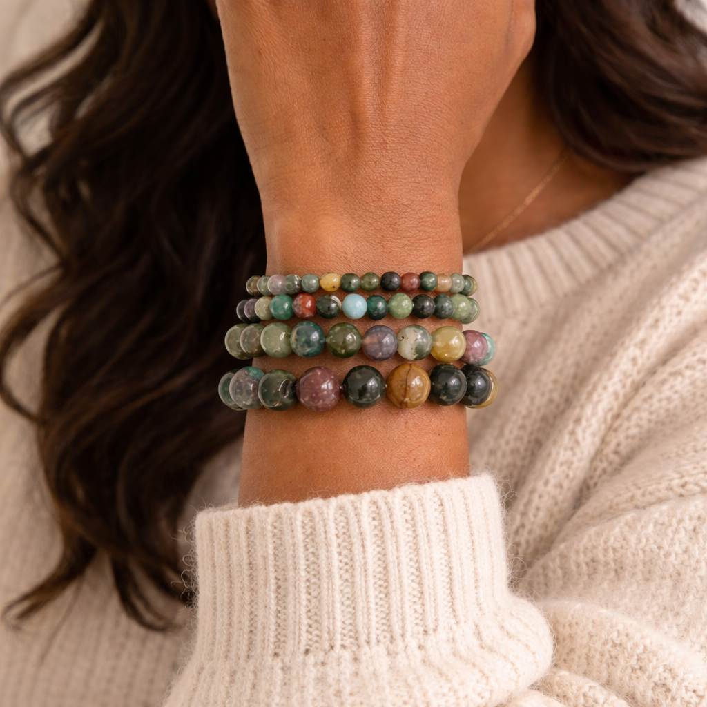 Bracelet en Agate Indienne - Sérénité Profonde