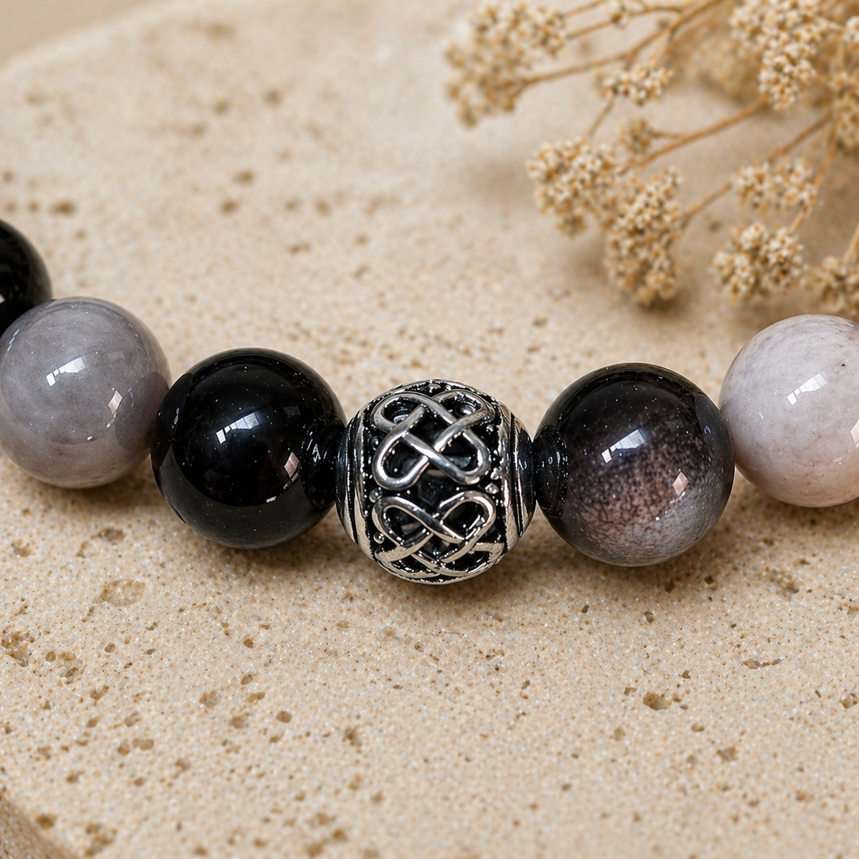 Bracelet Prestige en Agate, Obsidienne & Pierre de Lave - Cercle Vertueux