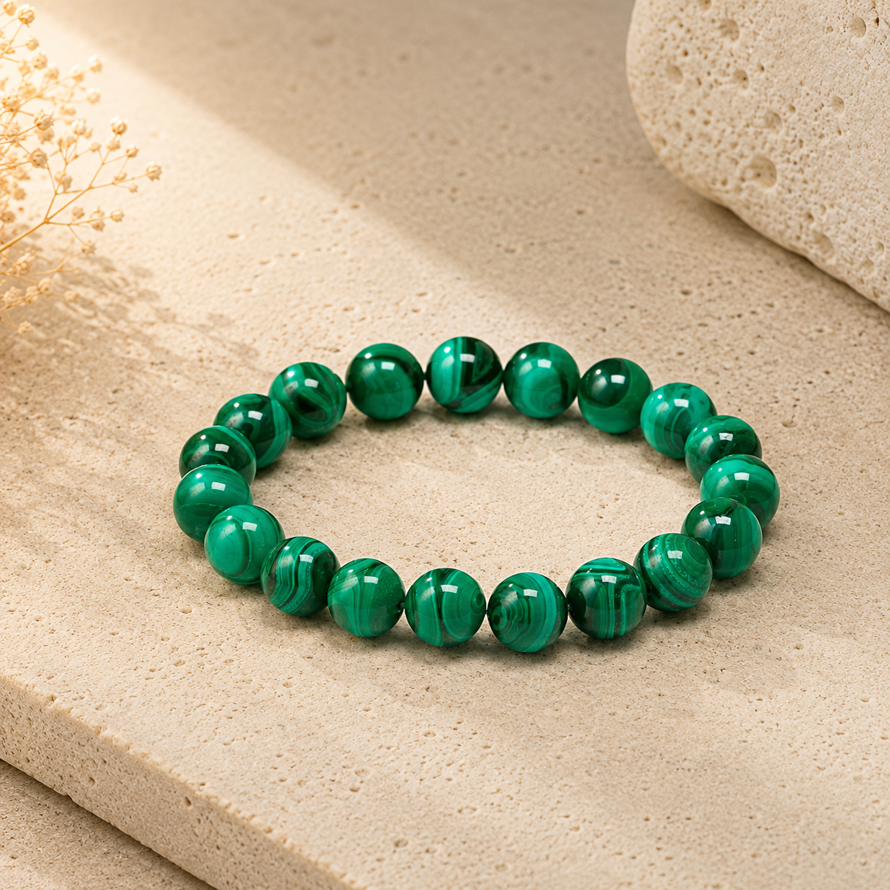 Bracelet en Malachite - Spirales de Purification