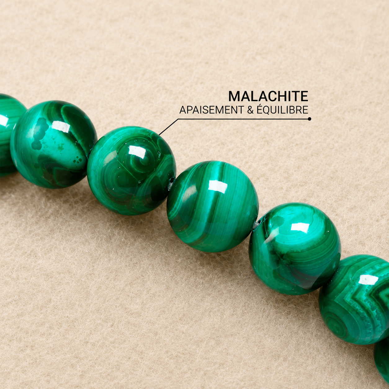 Bracelet en Malachite - Spirales de Purification