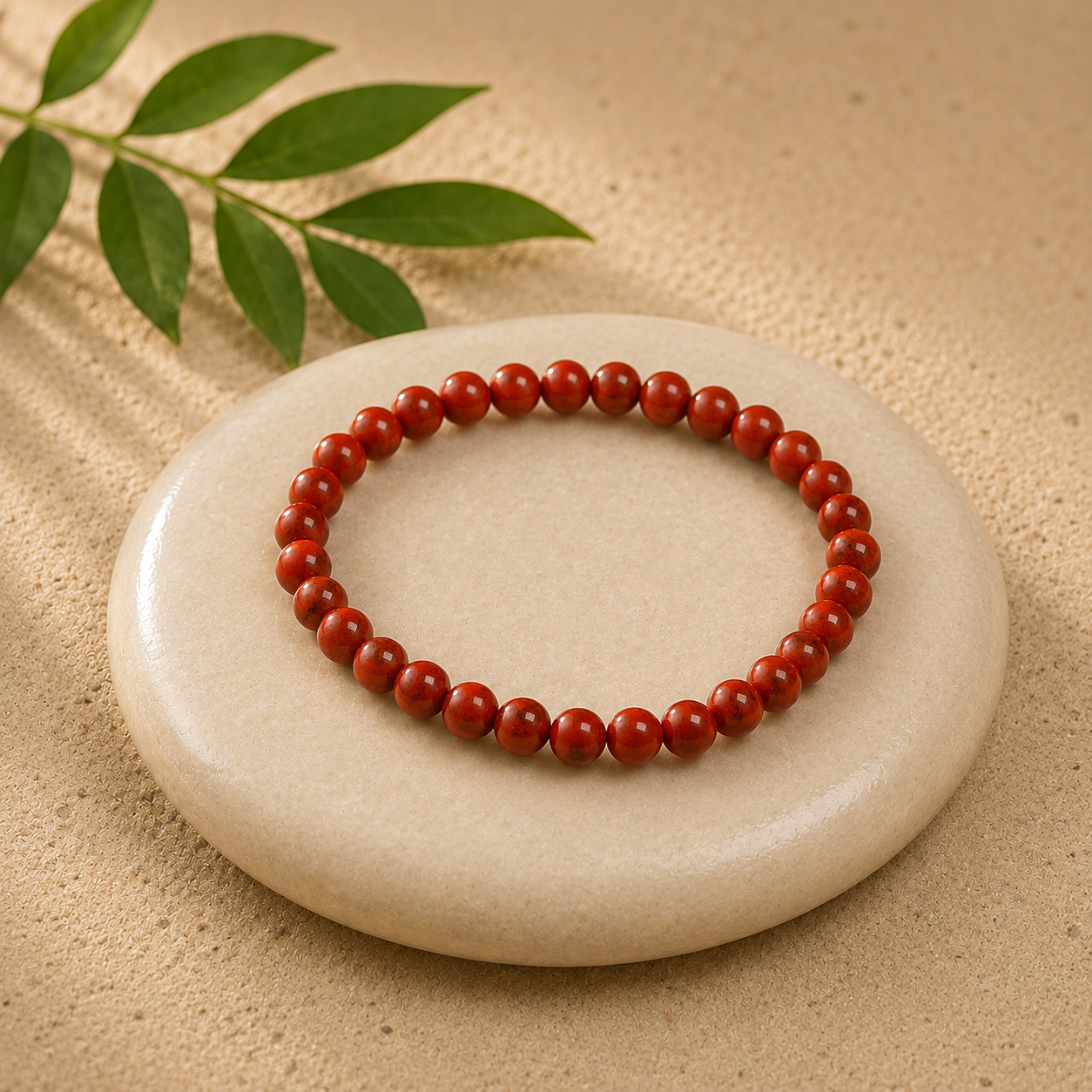 Bracelet en Jaspe Rouge - Vitalité