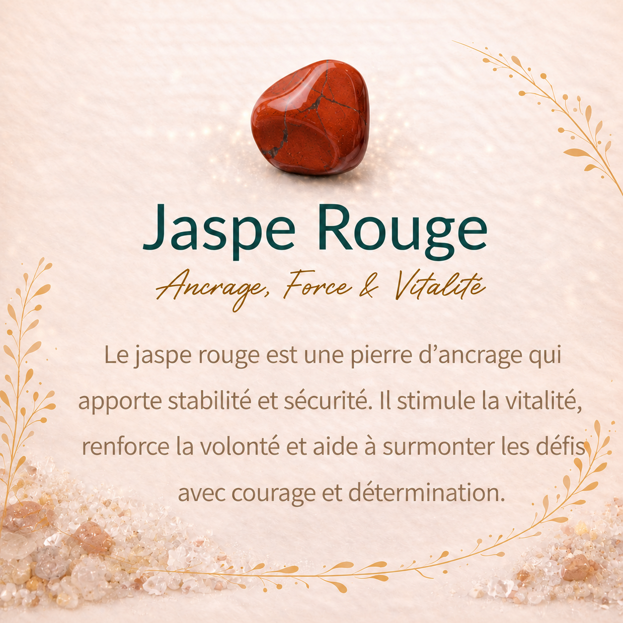Bracelet en Jaspe Rouge - Vitalité