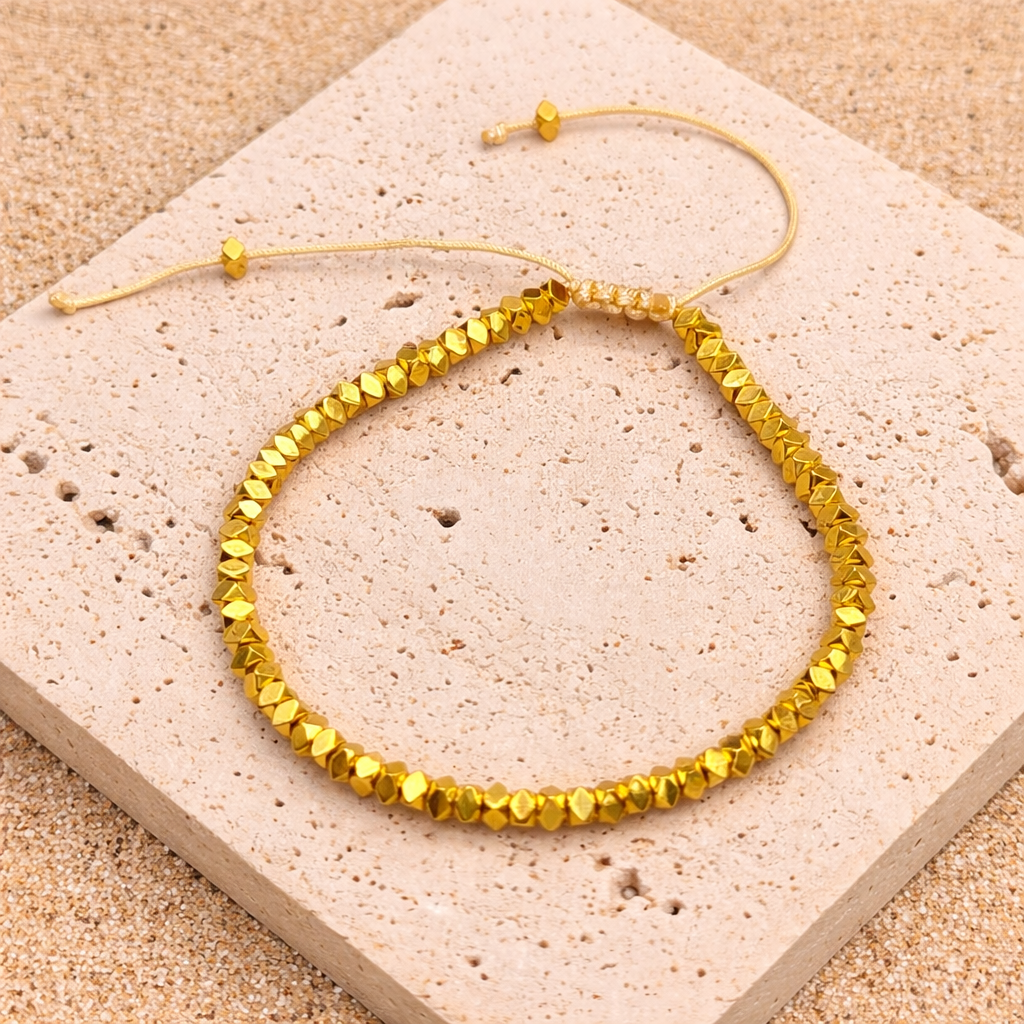 Bracelet en Perles Facettées - Sérénité Tibétaine