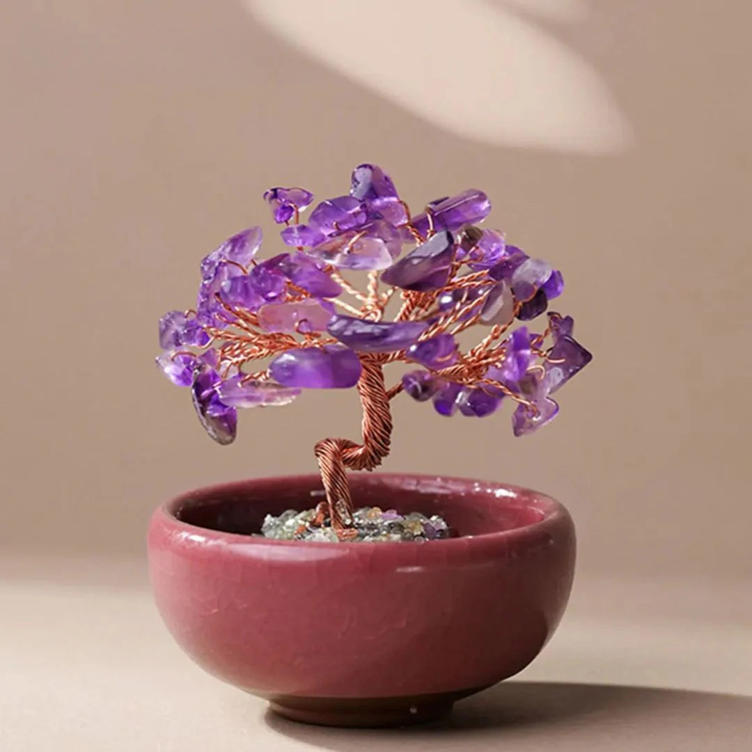 Arbre Feng Shui en Pierres Naturelles - Énergies Sacrées