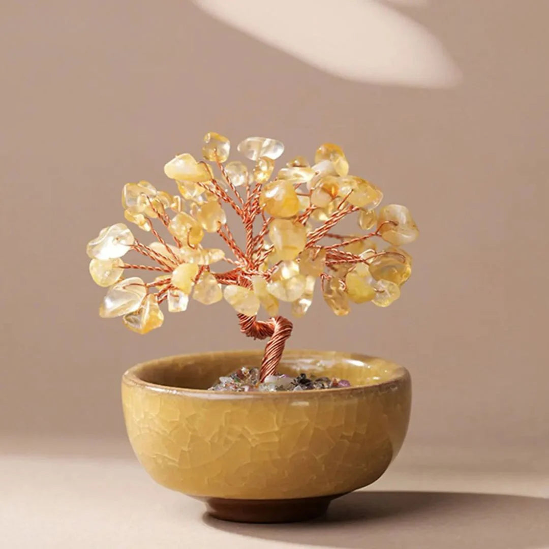 Arbre Feng Shui en Pierres Naturelles - Énergies Sacrées