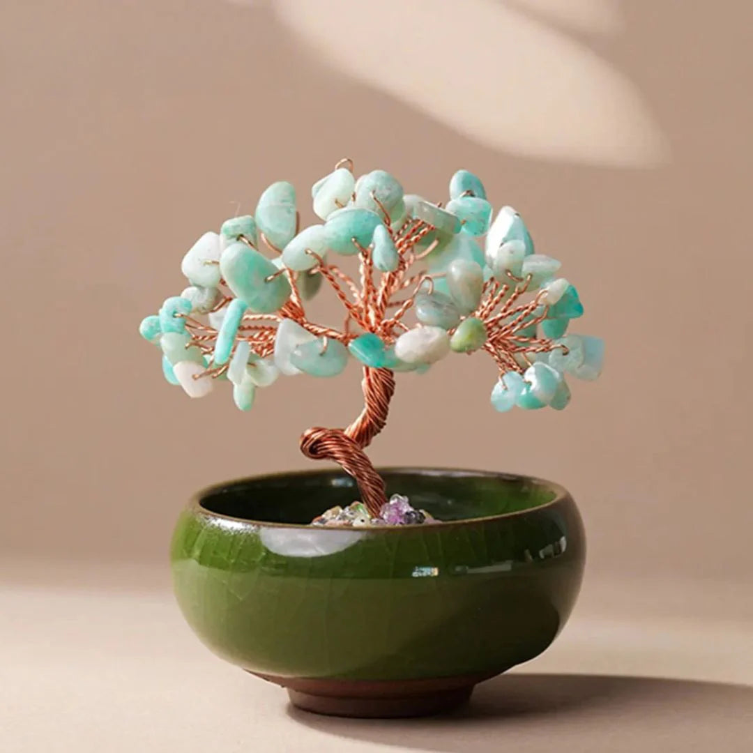 Arbre Feng Shui en Pierres Naturelles - Énergies Sacrées