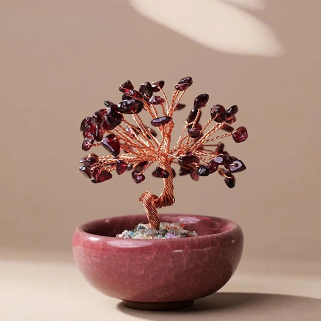 Arbre Feng Shui en Pierres Naturelles - Énergies Sacrées