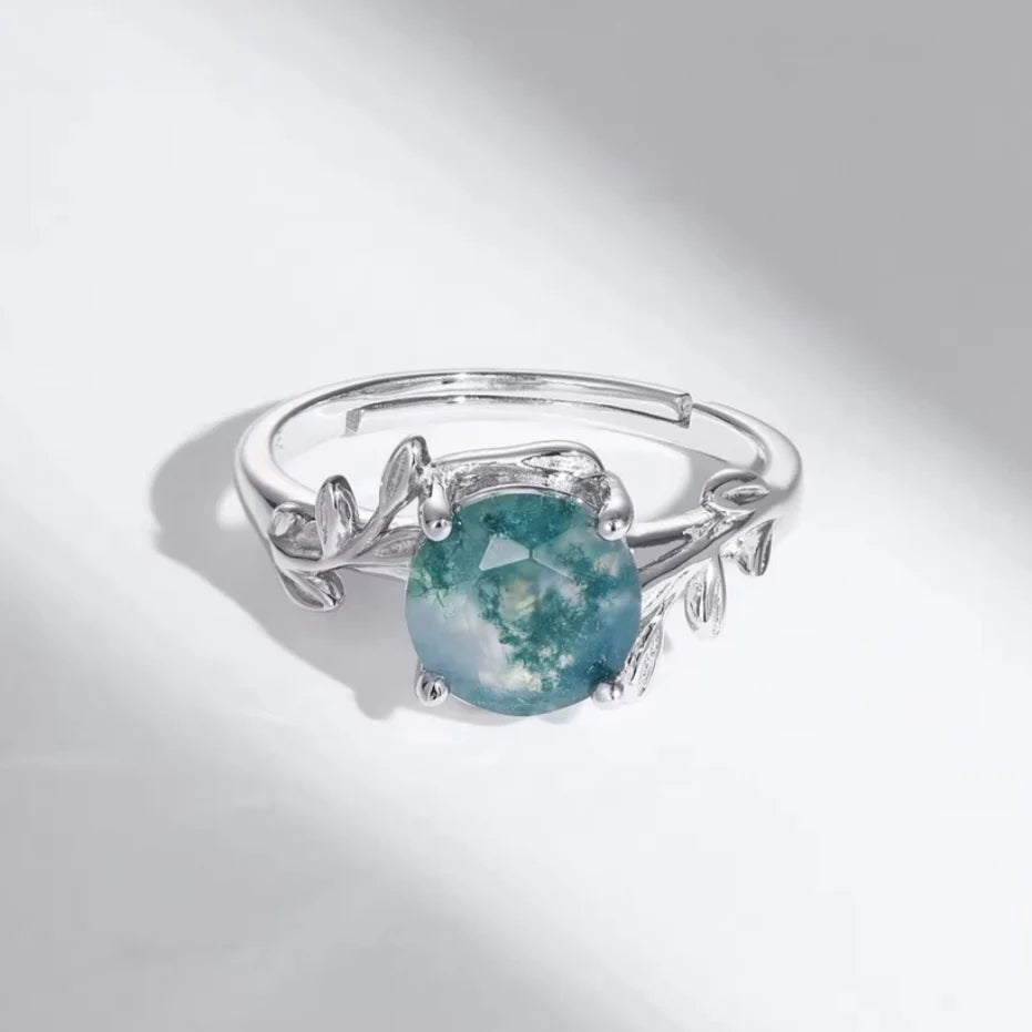 Bague en Agate Mousse & Argent - Conscience Végétale