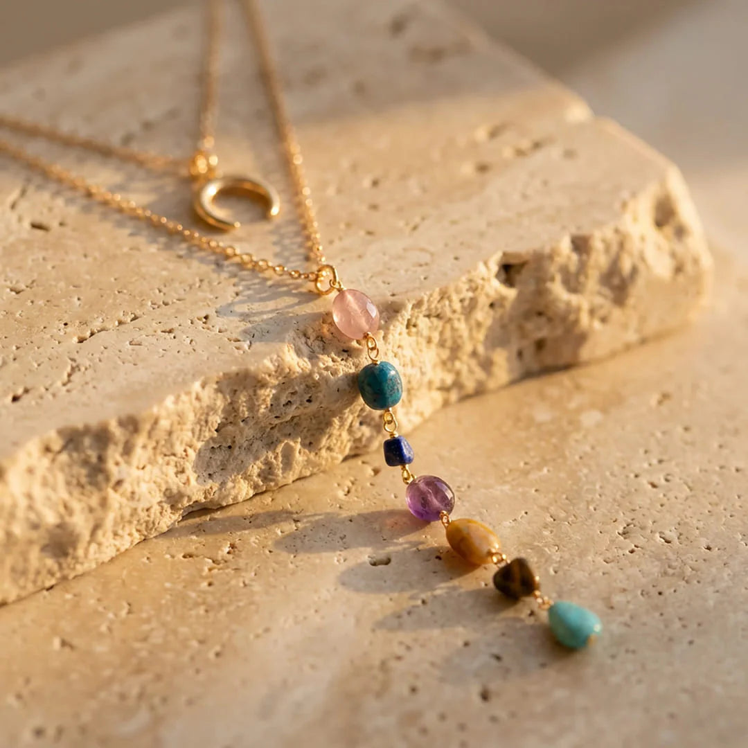 Collier Double Rang - Symphonie des 7 Chakras
