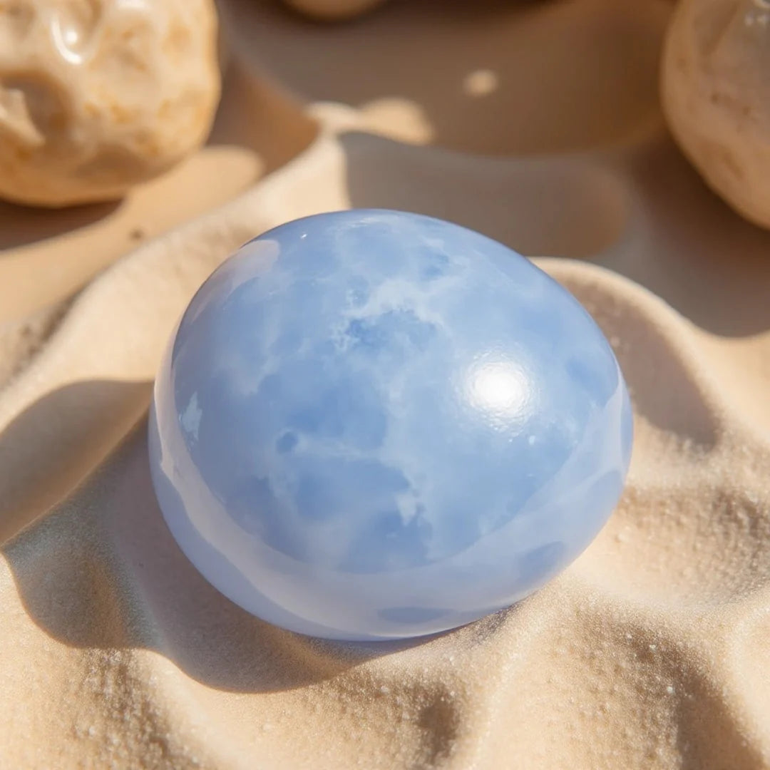 Galet en Calcite Bleue - Sommeil Serein