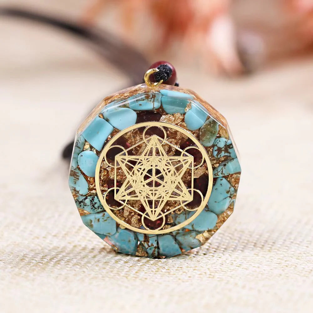 Pendentif Orgonite Métatron en Turquoise