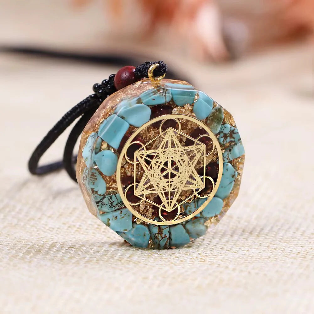 Pendentif Orgonite Métatron en Turquoise