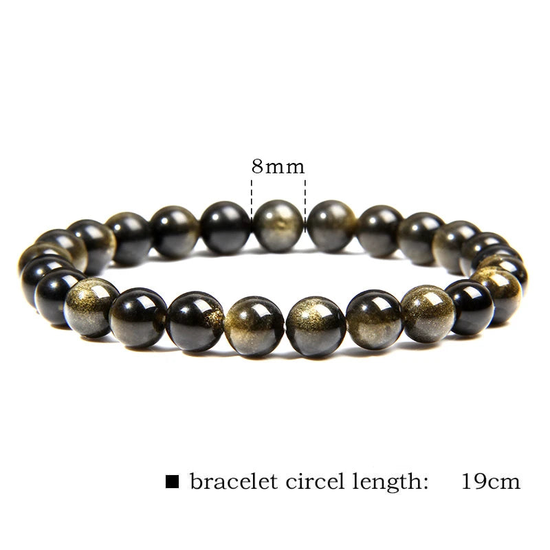 Bracelet en perles d'Obsidienne Dorée - Clarté Intérieure