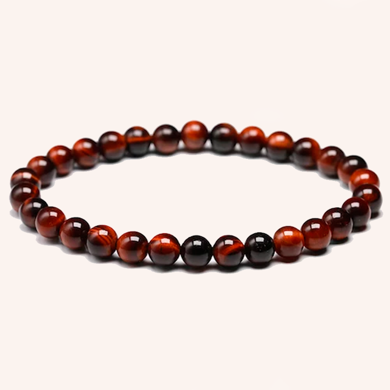 Bracelet en Œil de Taureau Rouge - Bouclier des Anciens