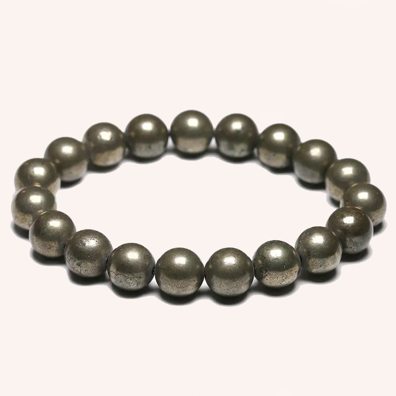 Bracelet en perles rondes de Pyrite - Lumière d’Opulence