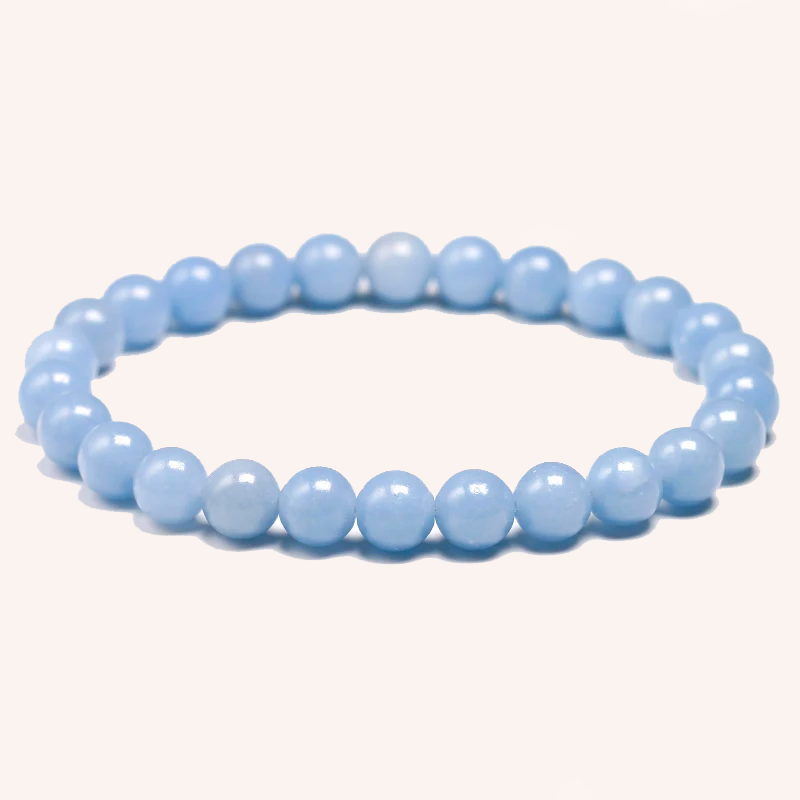 Bracelet en perles d'Angélite - Guidance Céleste