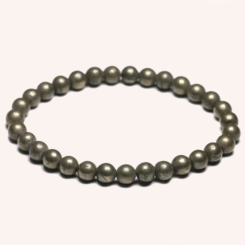 Bracelet en perles rondes de Pyrite - Lumière d’Opulence