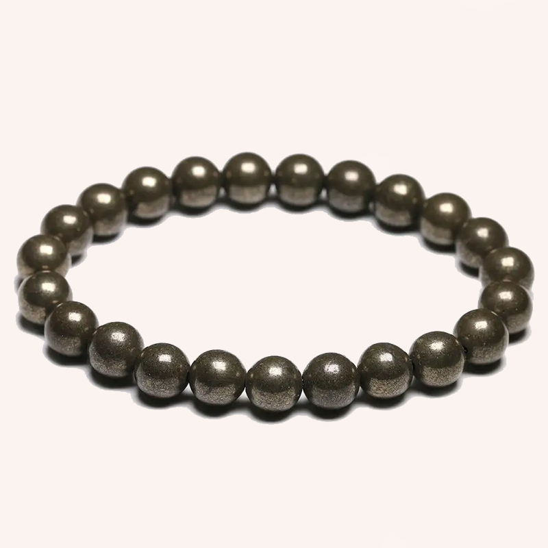 Bracelet en perles rondes de Pyrite - Lumière d’Opulence