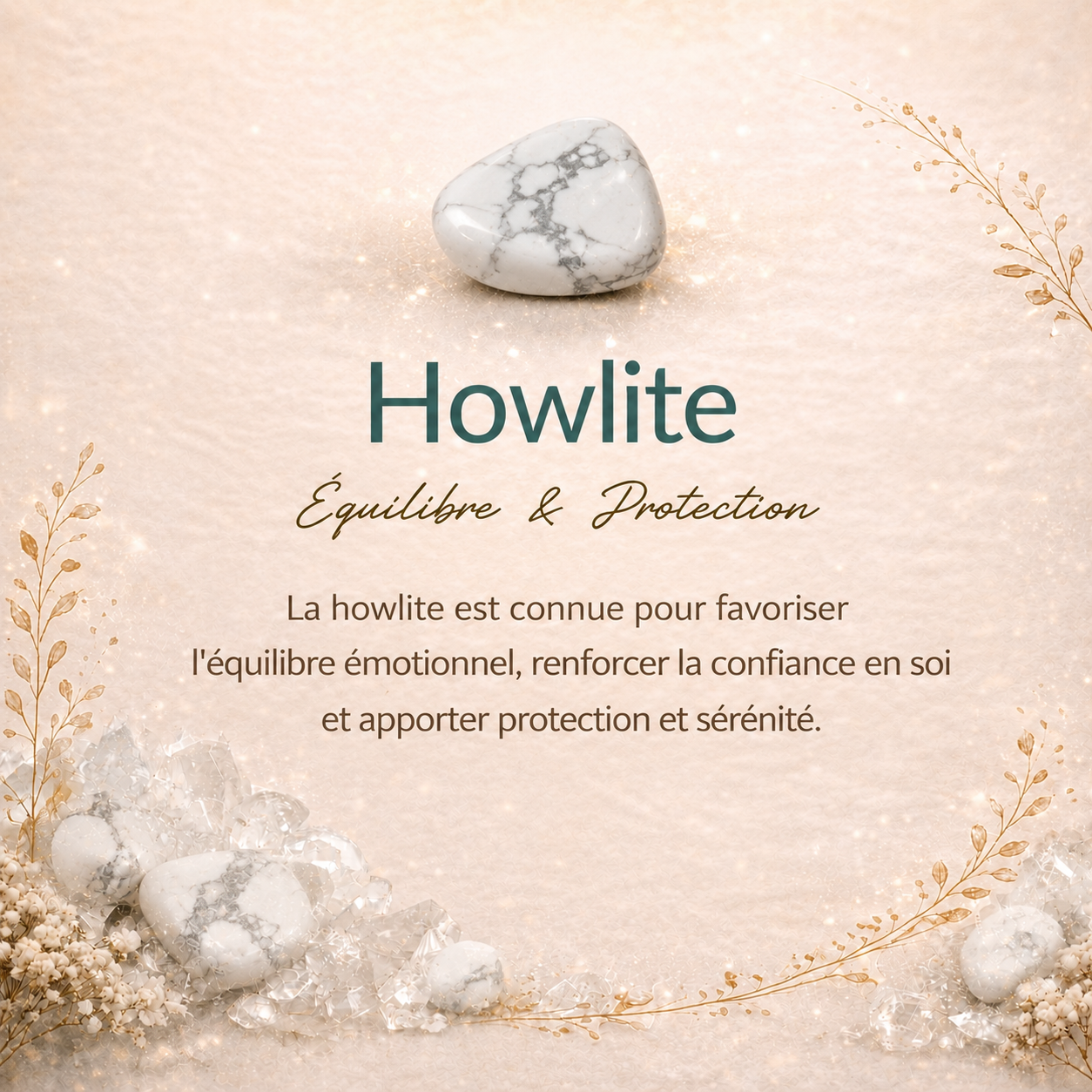 Bracelet Mala en Howlite - Équilibre au Féminin