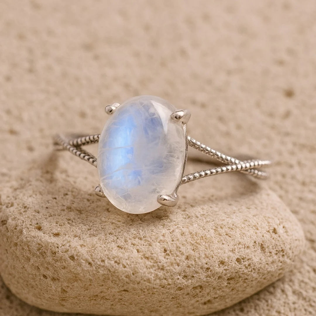 Bague Ajustable en Pierre de Lune - Anima Sana
