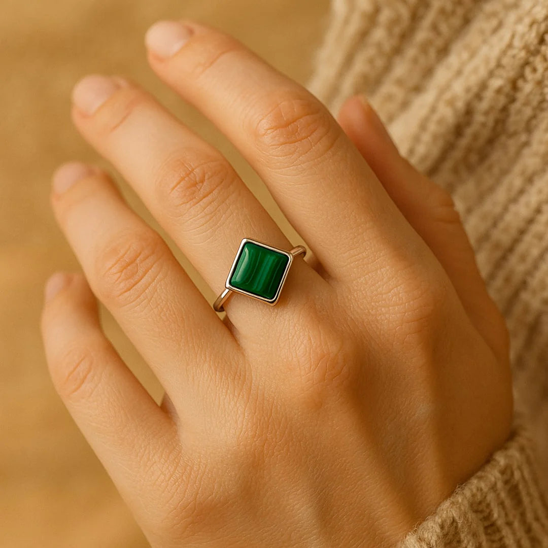 Bague en Malachite Naturelle - Vitalité Intérieure
