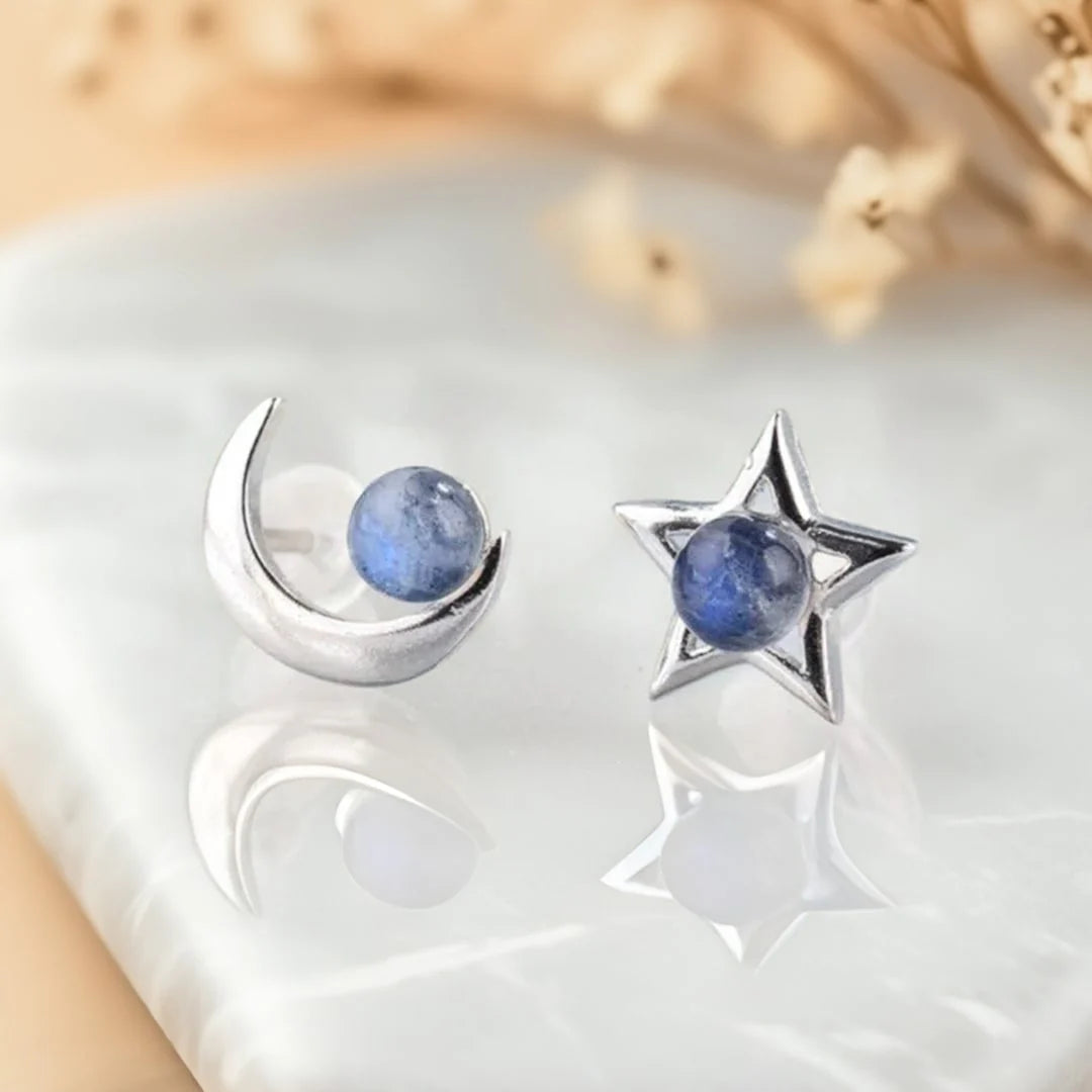 Boucles d'Oreilles "Clarté Céleste" en Labradorite & Argent