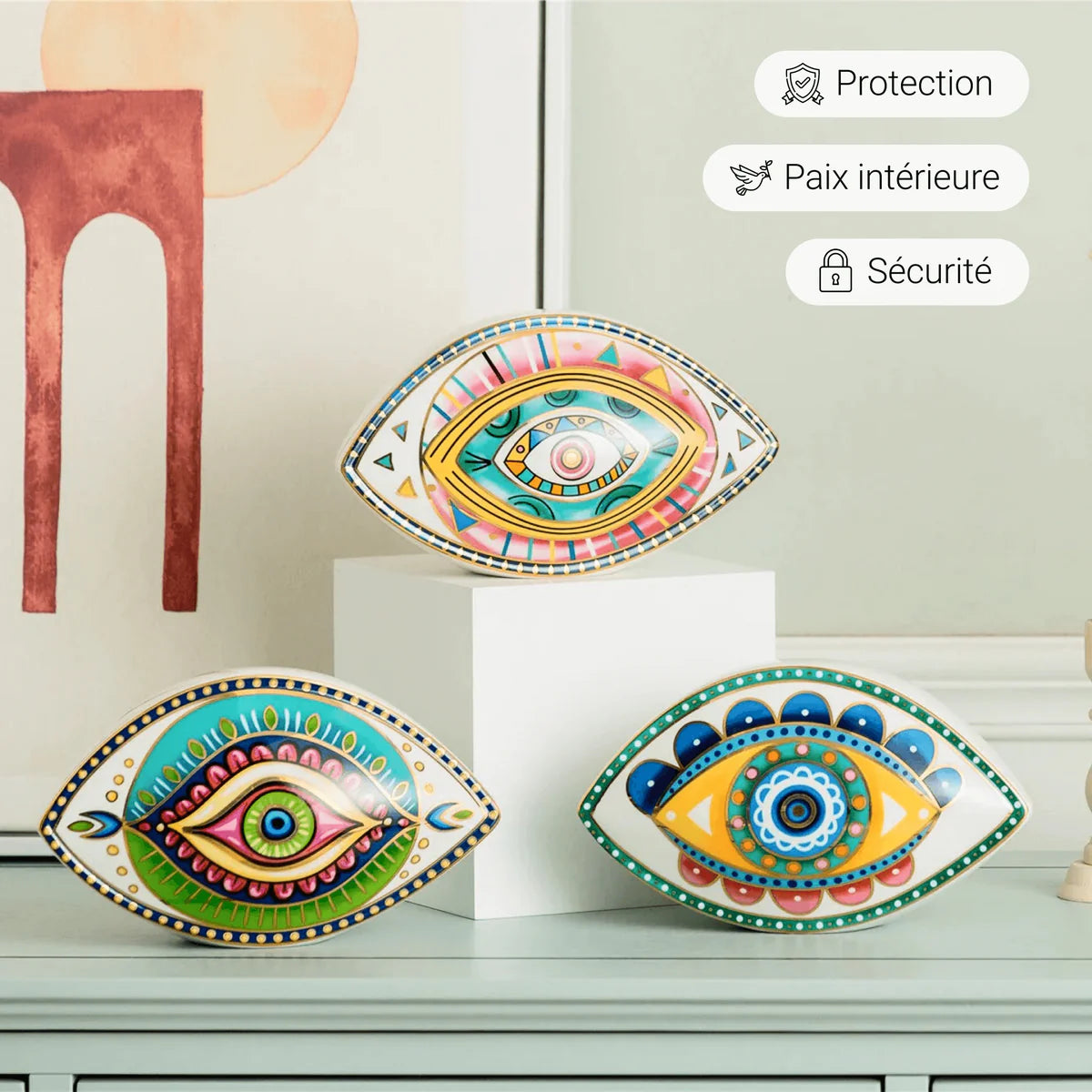 Décoration "Mauvais Œil" en Céramique - Gardien Spirituel