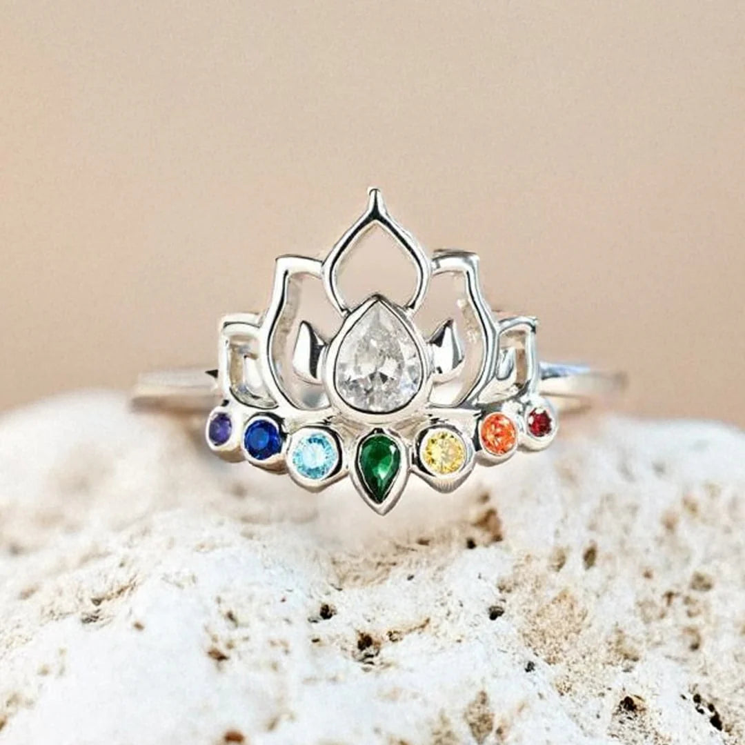 Bague "Lotus des Chakras" en Argent
