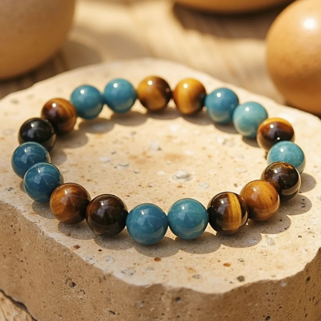 Bracelet "Sérénité Protectrice" Oeil de Tigre & Apatite