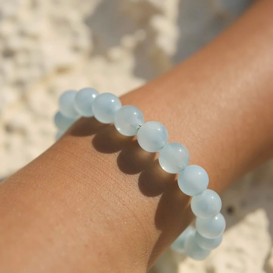 Bracelet en perles d'Aigue-Marine - Source de Joie
