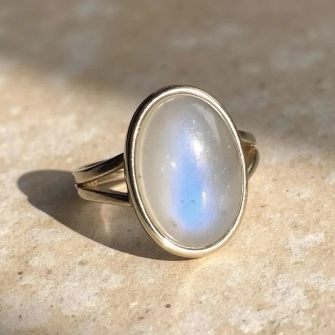 Bague en Pierre de Lune & Argent - Éveil de Lune