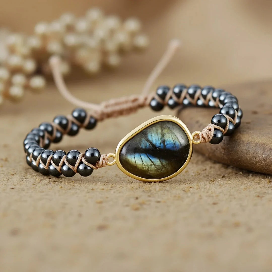 Bracelet en Labradorite & Hématite - Oeil Céleste
