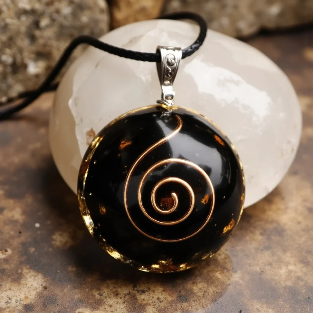 Pendentif Orgonite en Obsidienne Noire - Énergies Protectrices