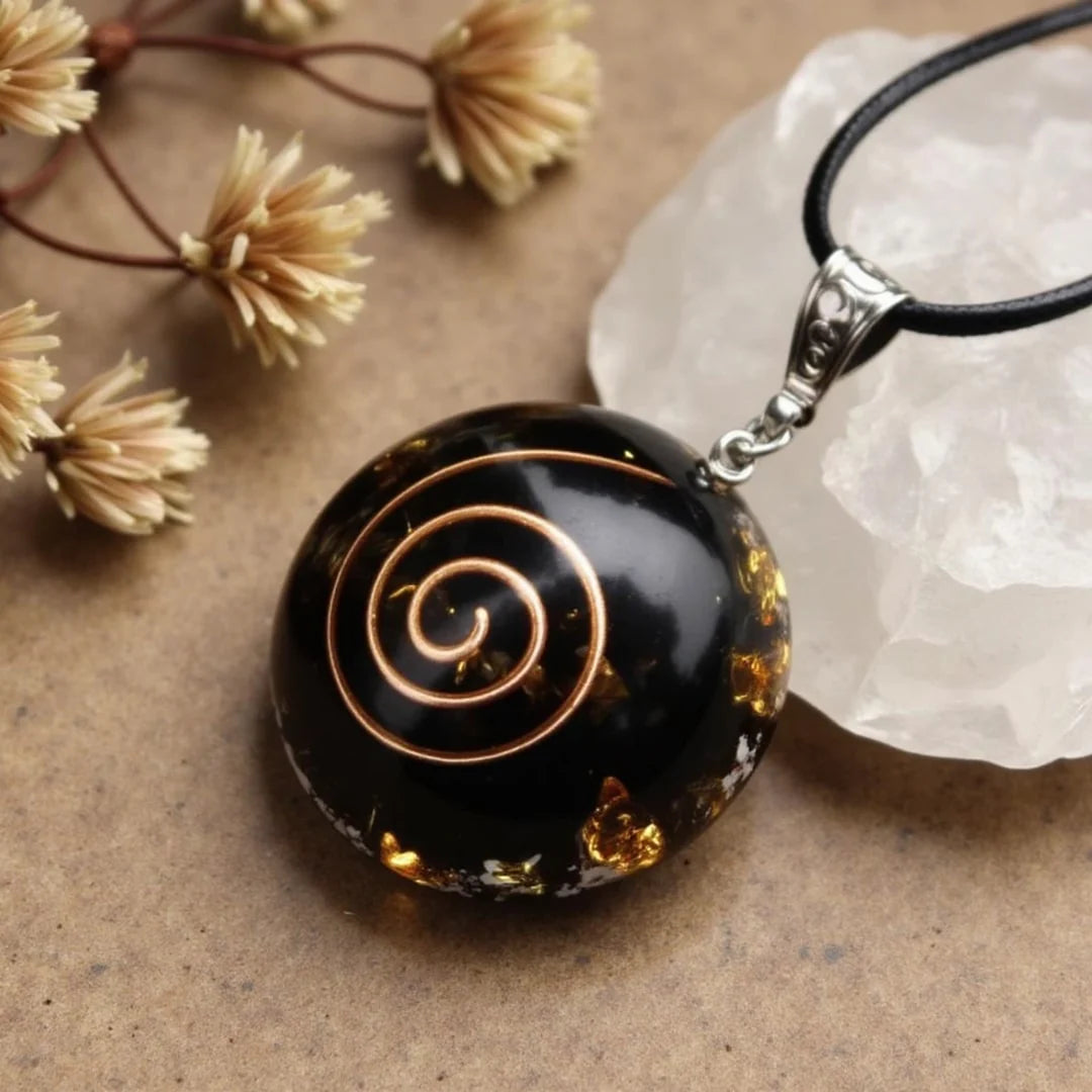Pendentif Orgonite en Obsidienne Noire - Énergies Protectrices