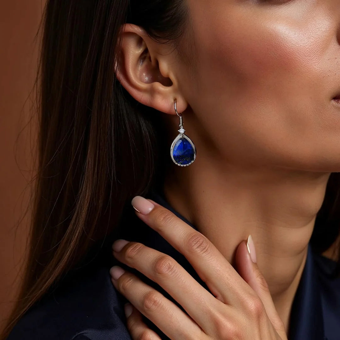 Boucles d'Oreilles "Epure Céleste" en Lapis Lazuli