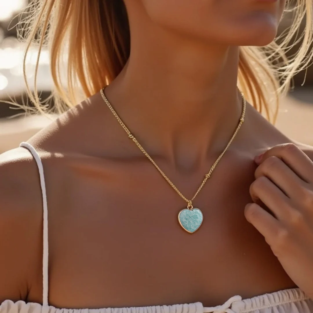 Pendentif Coeur en Pierre Naturelle