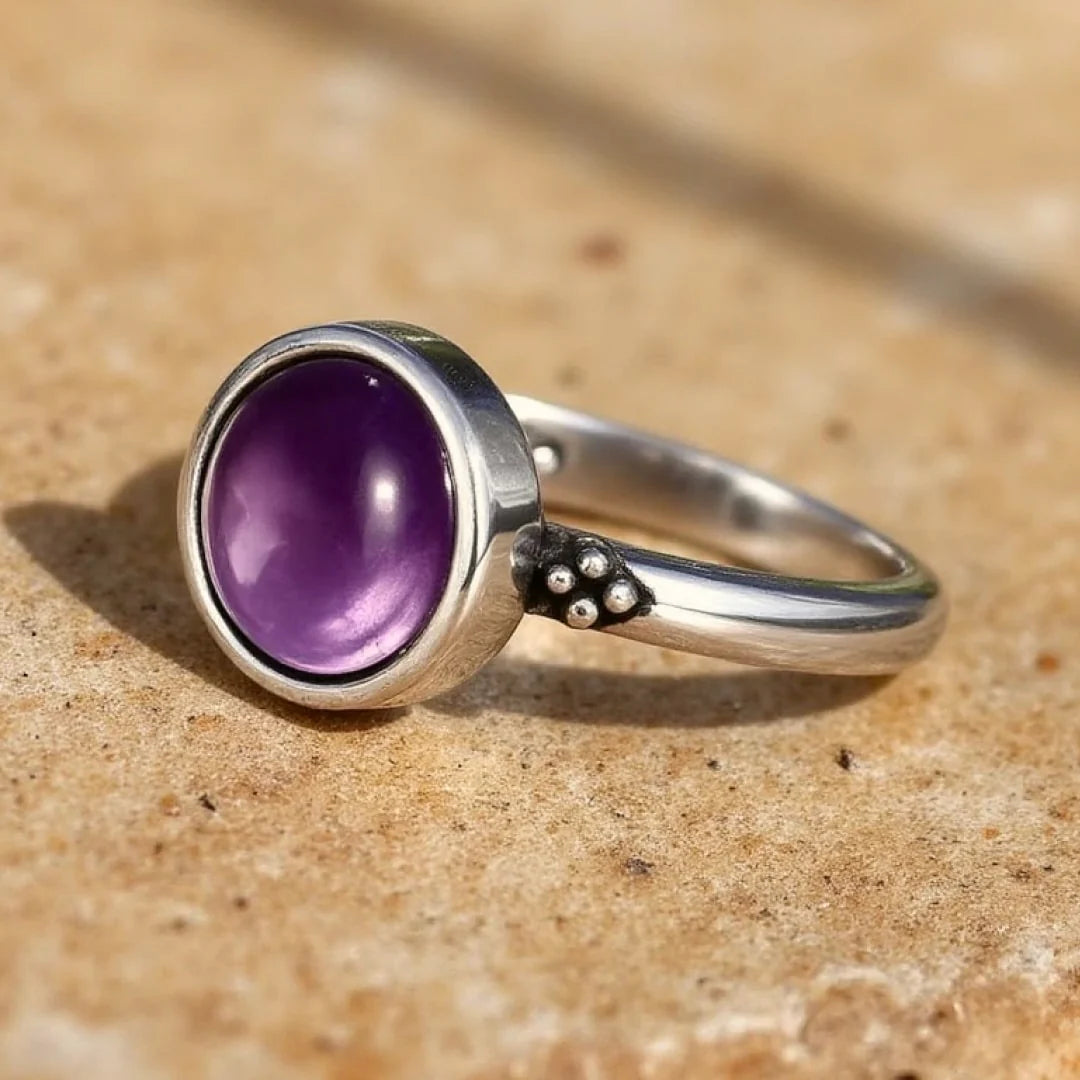 Bague "Apaisement Cristallin" en Améthyste