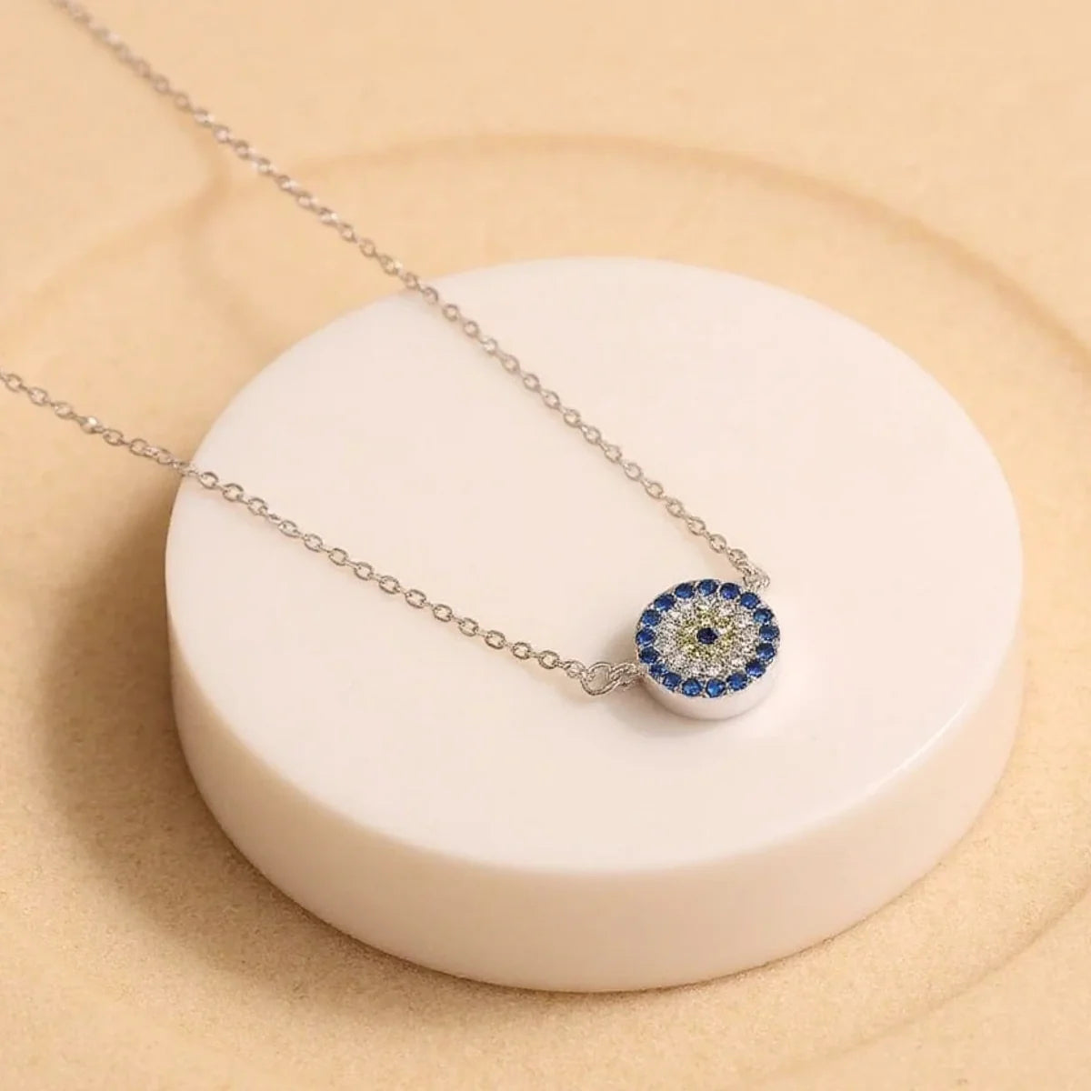 Collier "Œil Bleu Protecteur" en Argent