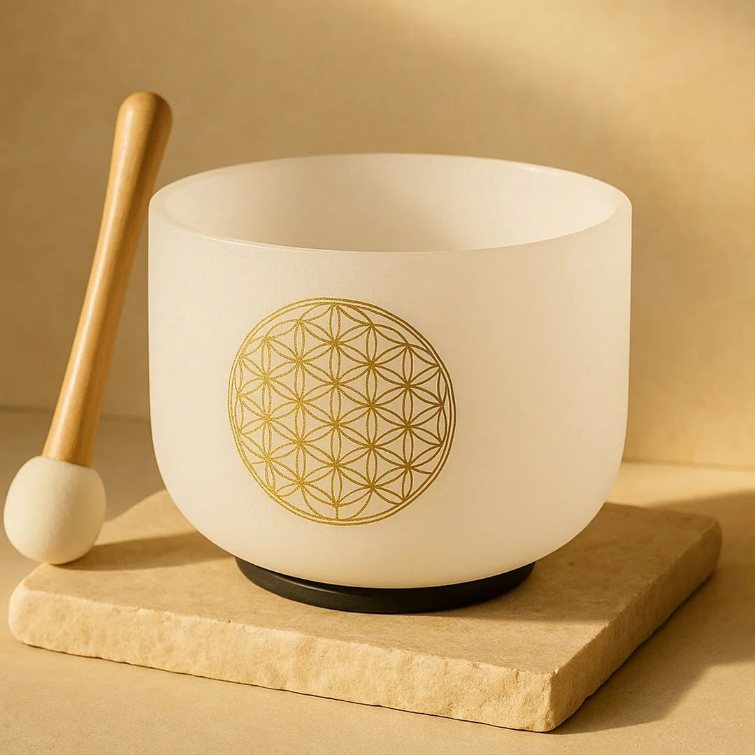 Bol Chantant en Cristal de Quartz - Fleur de Vie