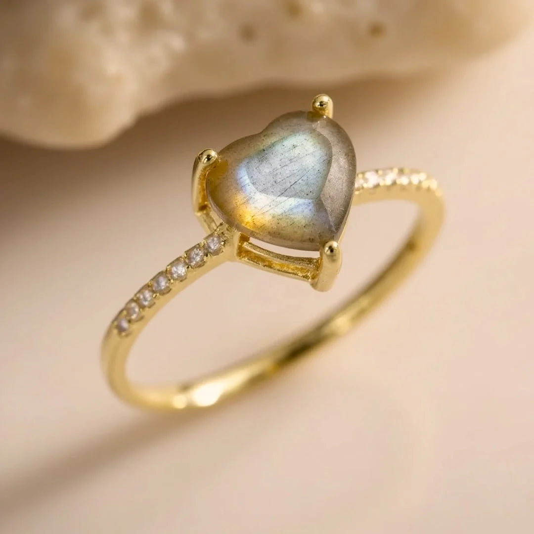 Bague "Cœur Astral" en Labradorite & Argent