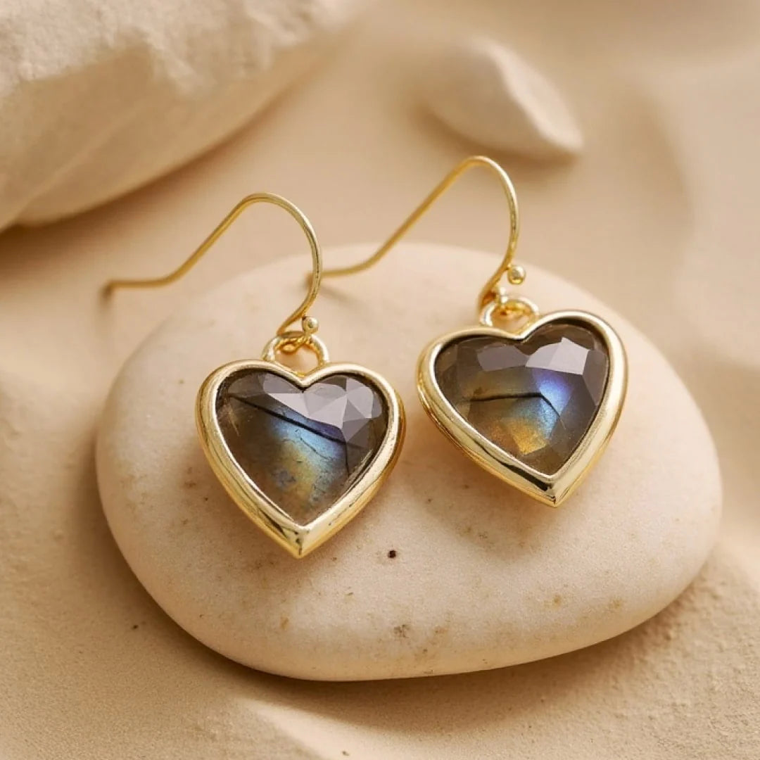 Boucles d’Oreilles Pierres Naturelles - Reflet du Coeur
