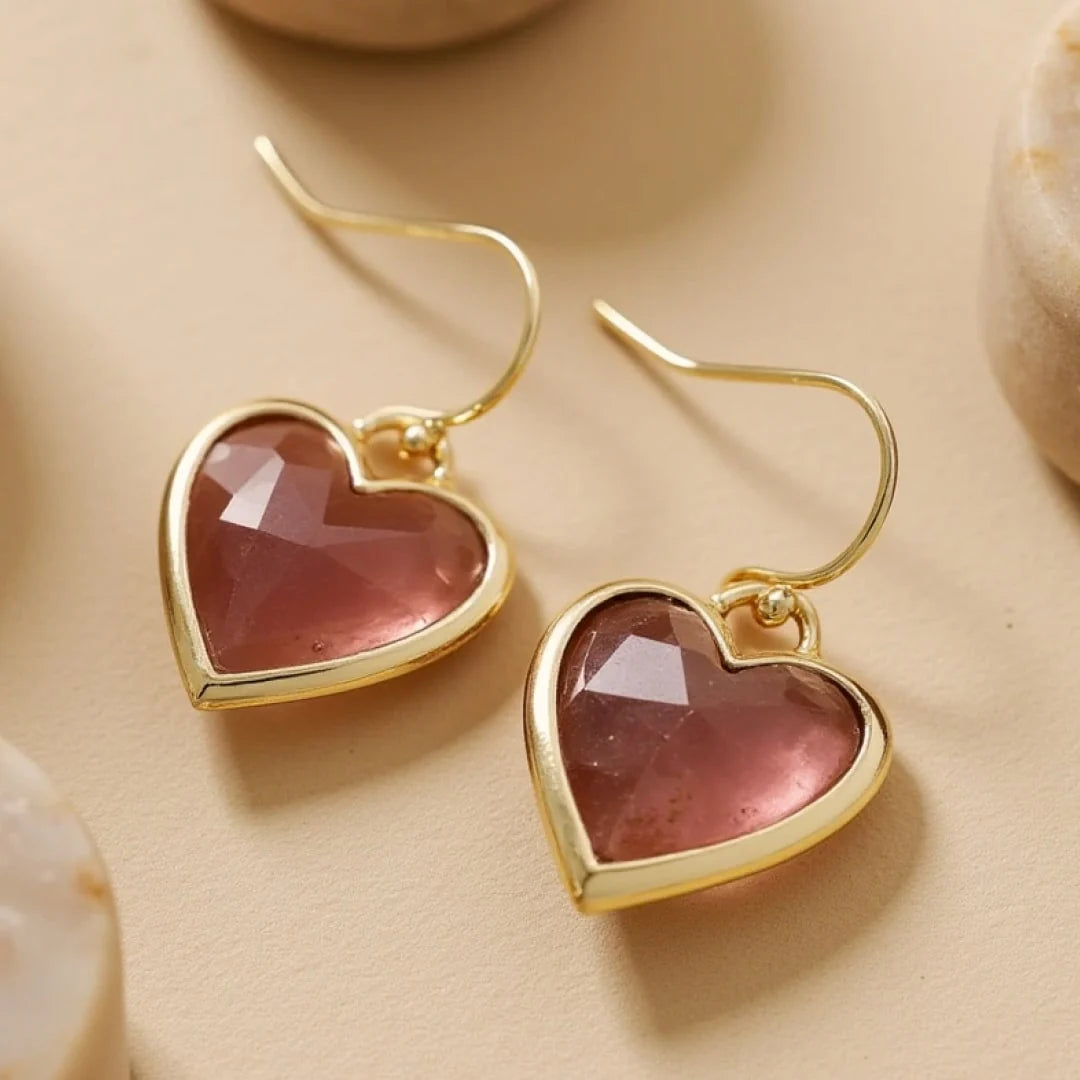 Boucles d’Oreilles Pierres Naturelles - Reflet du Coeur