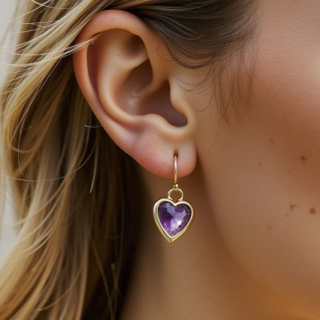 Boucles d’Oreilles Pierres Naturelles - Reflet du Coeur